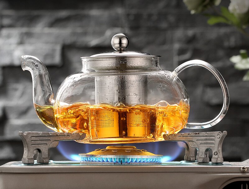 600/800 مللي مقاومة للحرارة أبريق شاي زجاجي شاي بالأعشاب المزهرة مجموعة غلاية إبريق لإعداد الشاي والقهوة درينكوير مجموعة مصفاة من الفولاذ المقاوم للصدأ إبريق الشاي