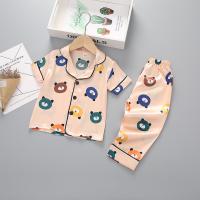Mosengkw الصيف المطبوعة الملونة البعوض السراويل الأطفال قصيرة الأكمام الجليد الحرير قسم رقيقة طفل النوم الملابس مجموعة